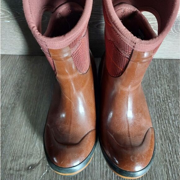Bogs Plimsoll Prince Of Wales Mid Plaid Boots Size 6 - Picture 3 of 9
